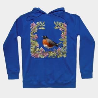 Turdus migratorius With the Connecticut State Flower Hoodie